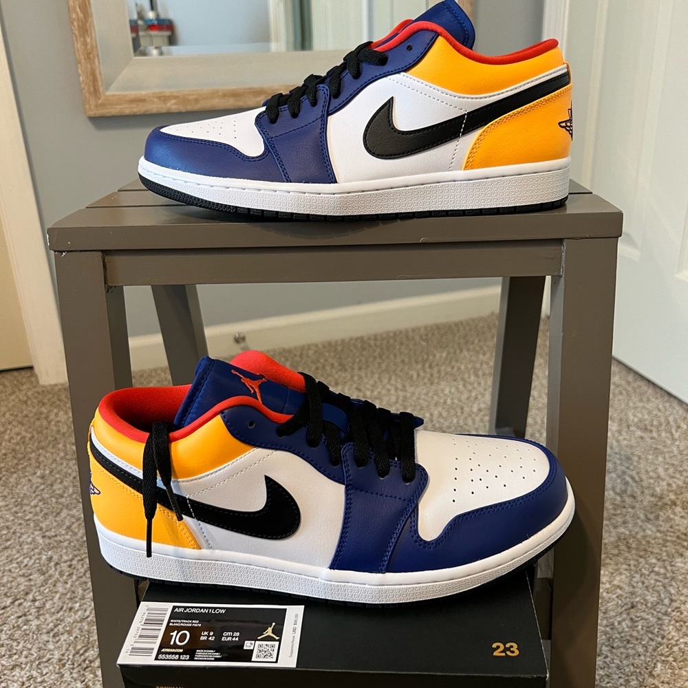 AIR JORDAN 1 LOW 'WHITE DEEP ROYAL BLUE'